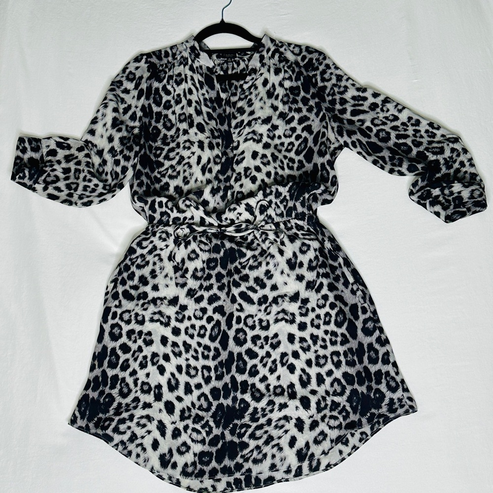 Babaton Monochrome Animal Print Mini Dress